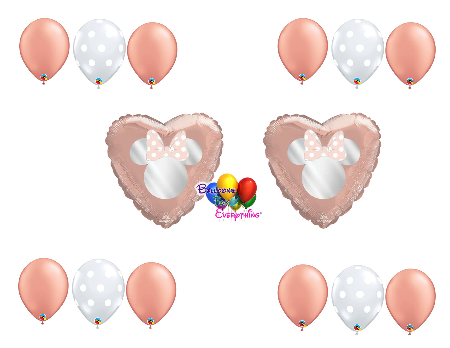 Disney Gold Rose Minnie Mouse Balloons