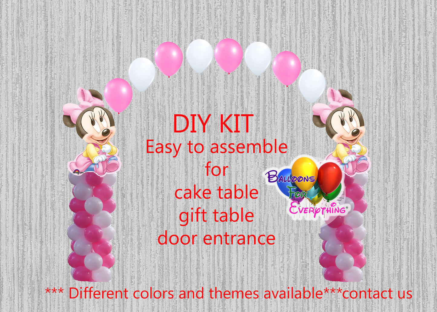 Baby Minnie Mouse Balloon Arch Columns DIY Kit