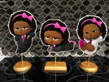 Boss Baby Dark skinned pink girl centerpieces