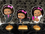 Boss Baby Pink Suit Light Skinned Party Centerpieces