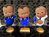 Bold Afro American Blue Boss Baby Centerpieces