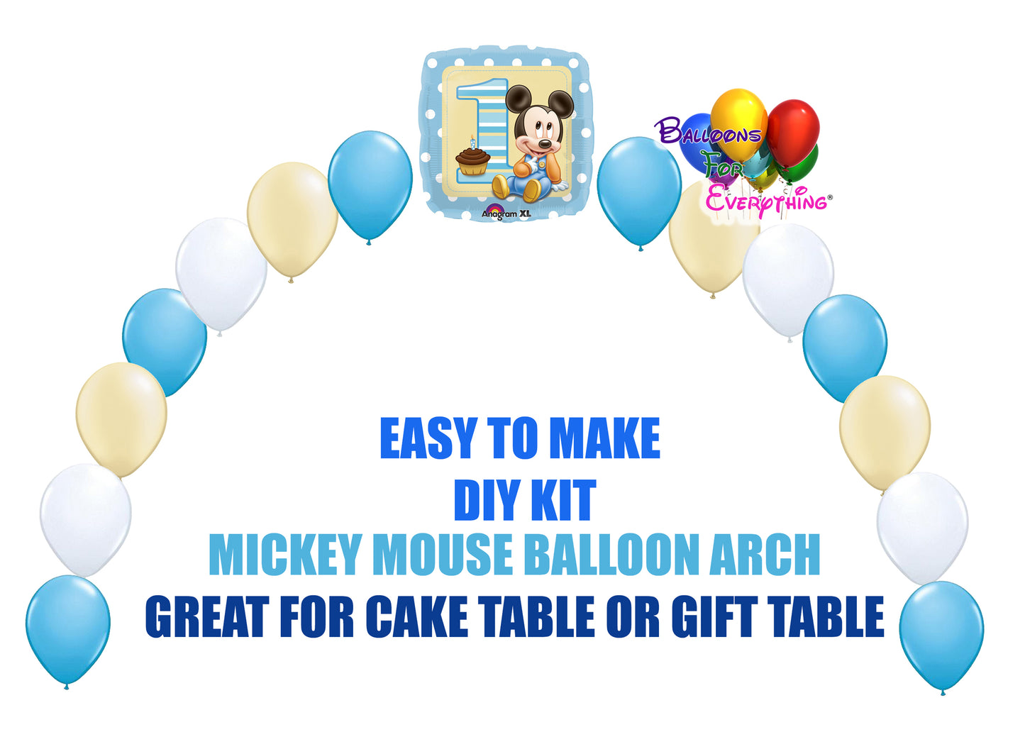 Baby Mickey Mouse 1st Birthday Balloon Arch