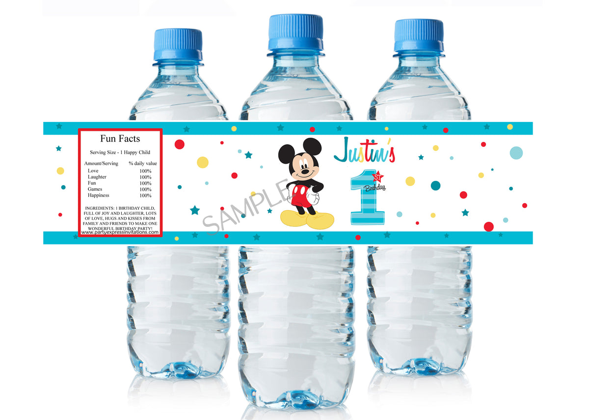 Mickey Mouse 1st Birthday Water Bottle Labels – Balloonsforeverythingonline mickey-mouse-1st-birthday-water-bottle-labels-balloonsforeverythingonline