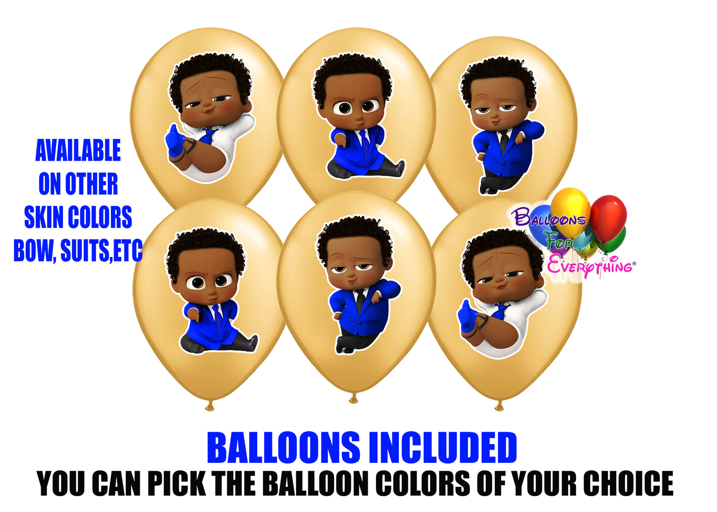 Blue Boss Baby Birthday Balloons