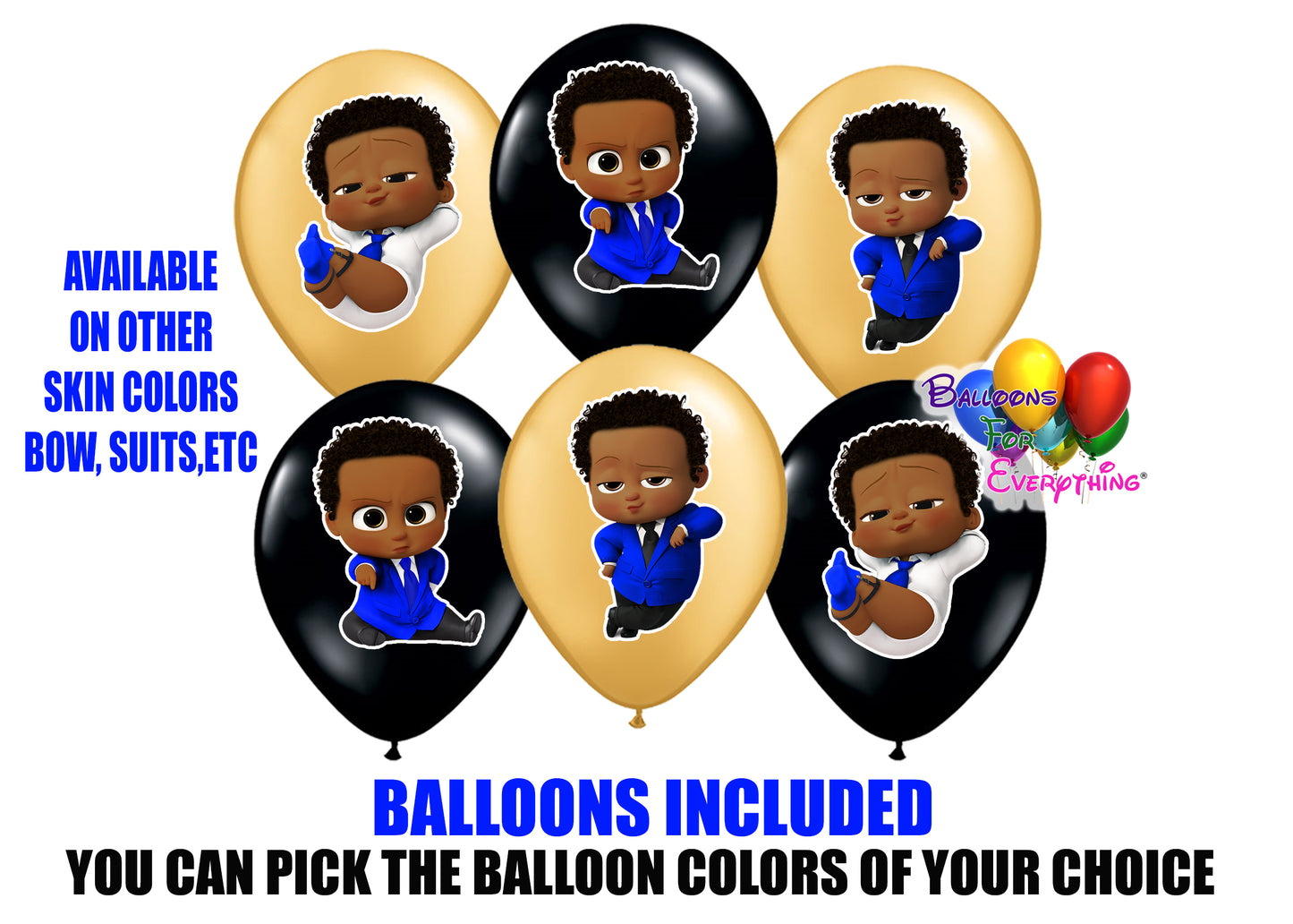 Afro American Blue Boss Baby Party Balloons