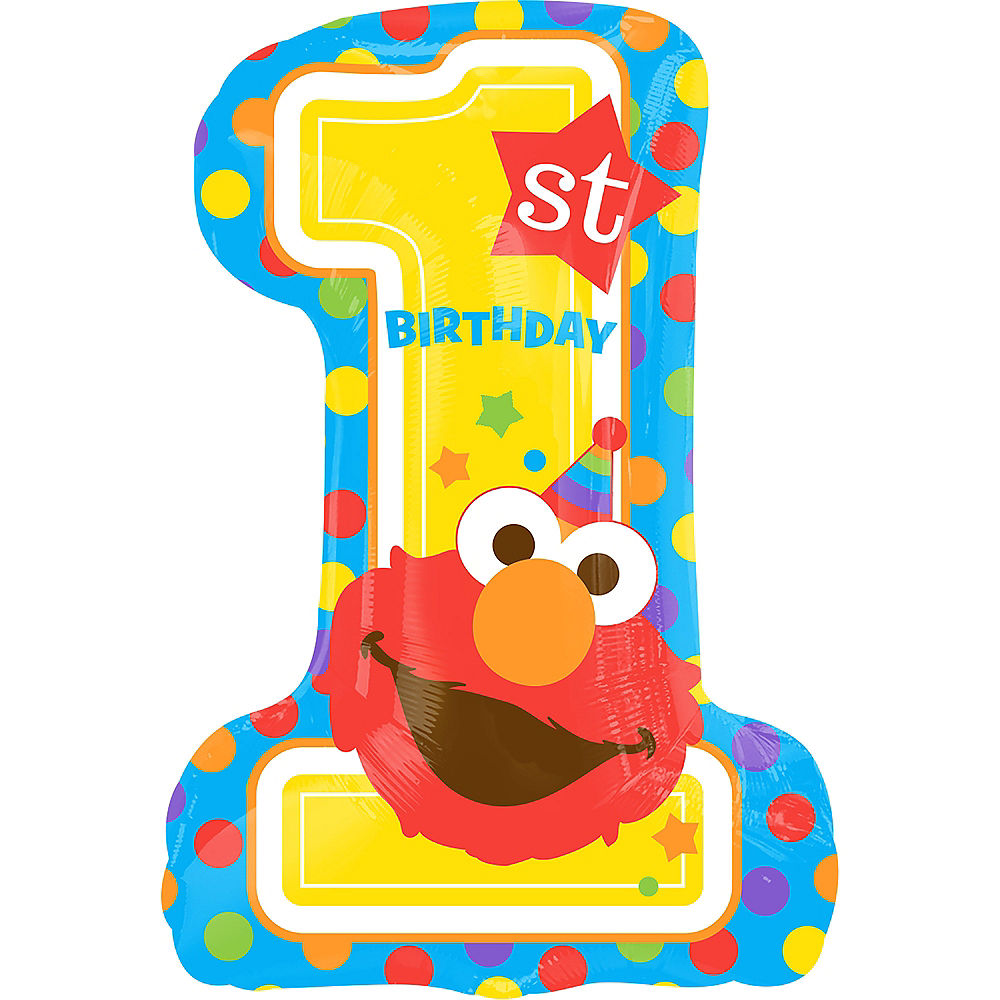 Giant Elmo 1st Birthday Balloon