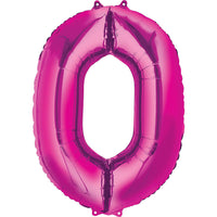 Giant Hot Pink Number 0 Balloon