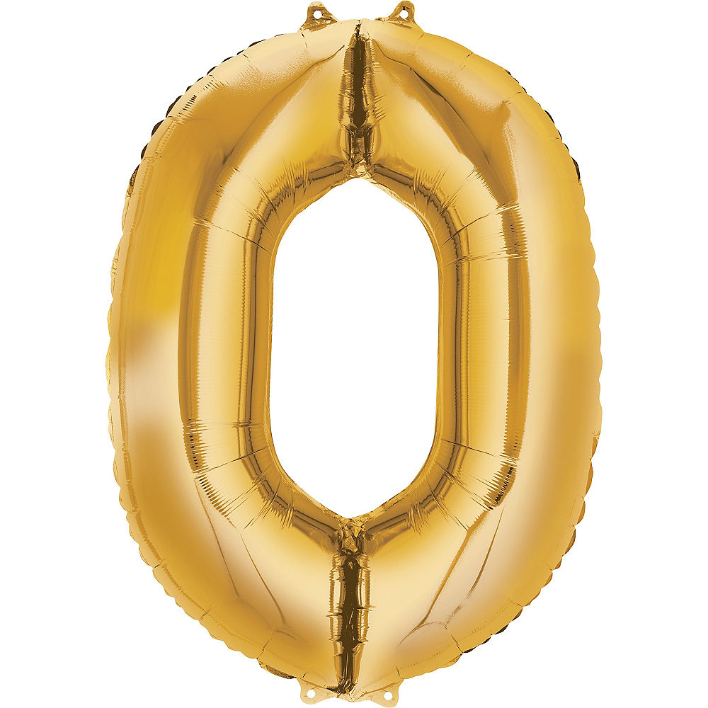 Giant Gold Number 0 Balloon