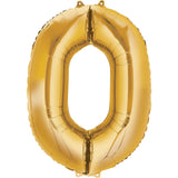 Giant Gold Number 0 Balloon