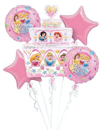 Disney Princess Birthday Balloons Bouquet 5pc