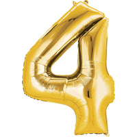Giant Gold Number 4 Balloon