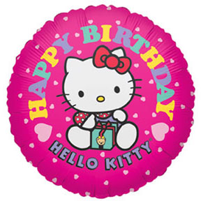 Hello Kitty Pink Present Birthday Balloon