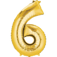 Giant Gold Number 6 Balloon