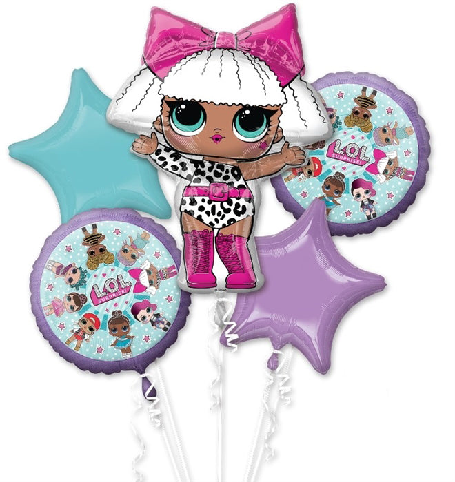 LOL Surprise Dolls Birthday Balloon Bouquet 5pc