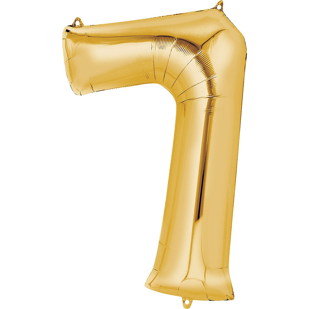 Giant Gold Number 7 Balloon