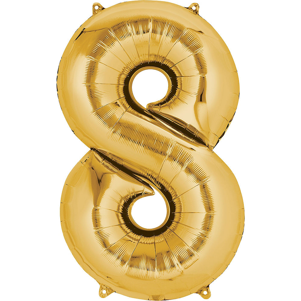 Giant Gold Number 8 Balloon
