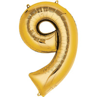 Giant Gold Number 9 Balloon