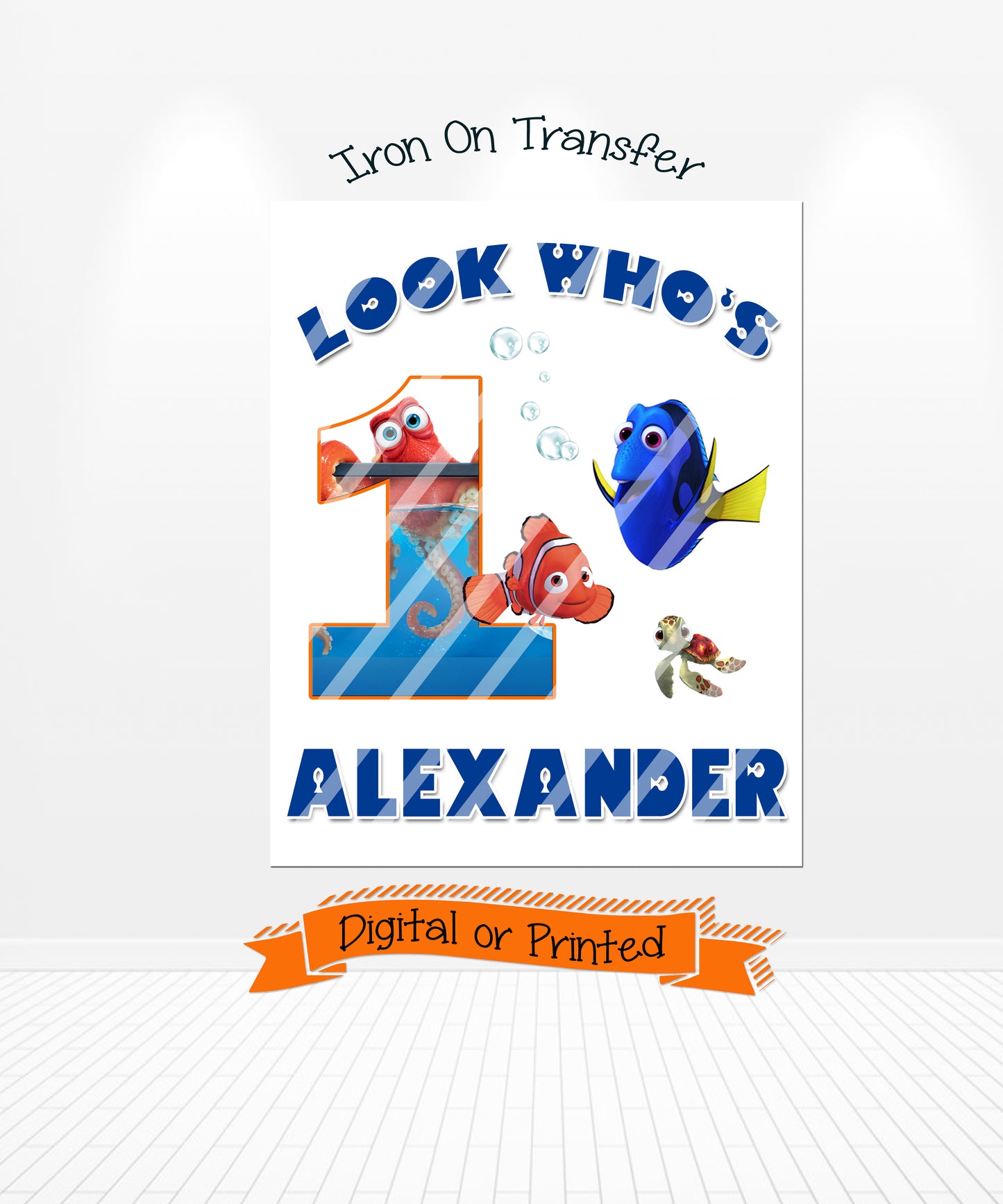 Disney Finding Dory Birthday Iron On Transfer