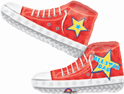 40" XL All Star Dad Sneakers Happy Fathers Day Balloon