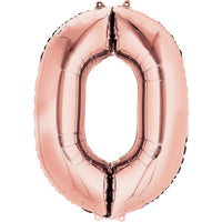 Giant Rose Gold Number 0 Balloon