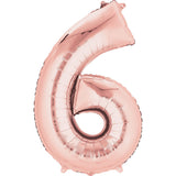 Giant Rose Gold Number 6 Balloon