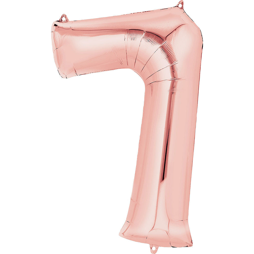 Giant Rose Gold Number 7 Balloon