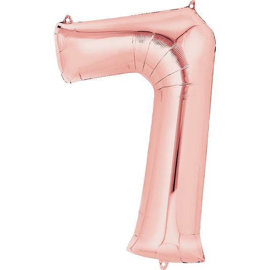 Giant Rose Gold Number 7 Balloon