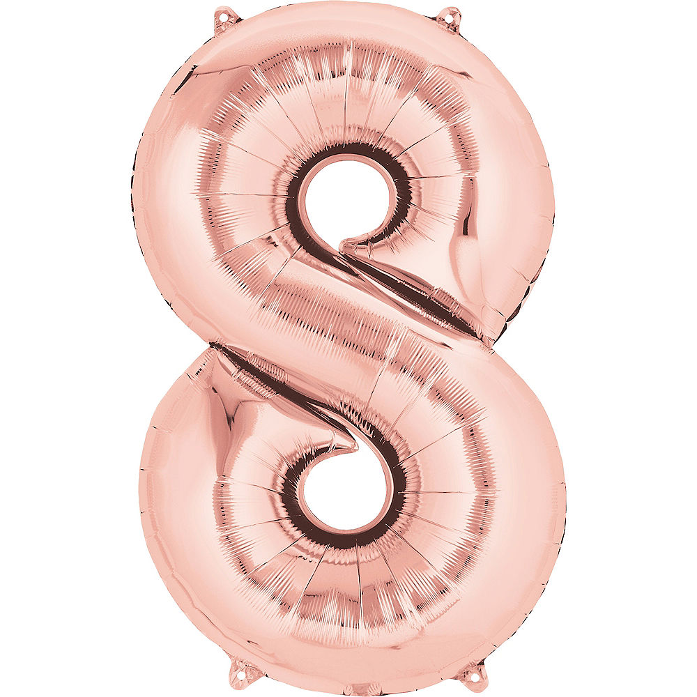 Giant Rose Gold Number 8 Balloon