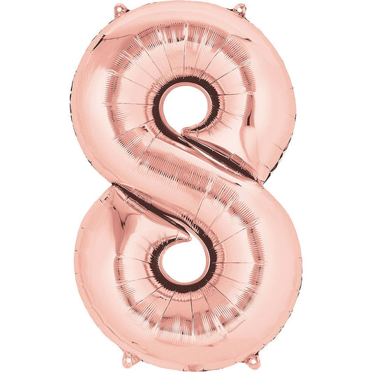 Giant Rose Gold Number 8 Balloon
