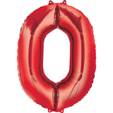 Giant Red Number 0 Balloon