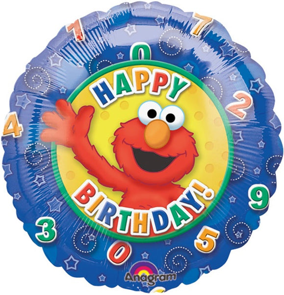 Elmo Happy Birthday Stars and Swirls Balloon