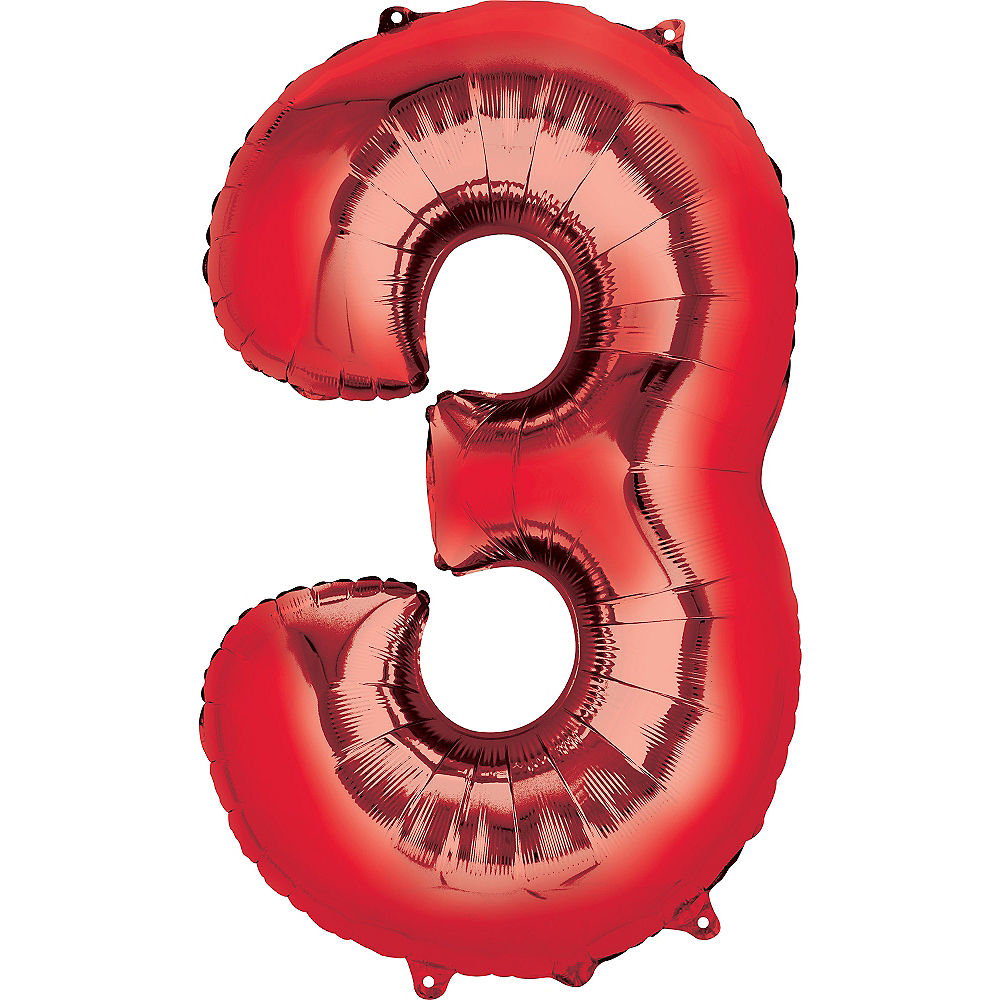 Giant Red Number 3 Balloon
