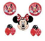 Red Minnie Mouse Birthday Balloons 9pc