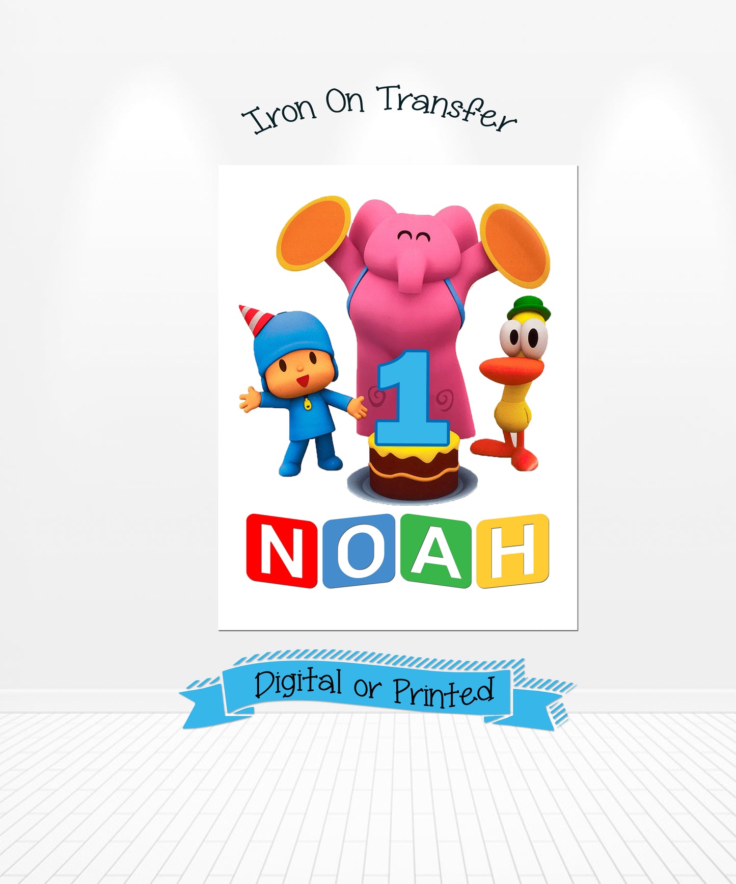 Pocoyo Birthday Iron On Transfer