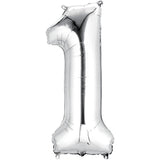 Giant Silver Number 1 Balloon