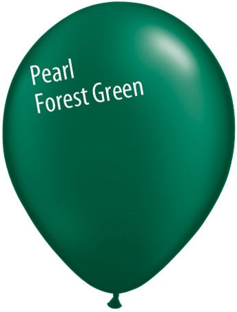 5in Pearl Forest Green Latex Balloons