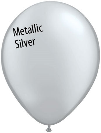 11in Metallic Silver Latex Balloons
