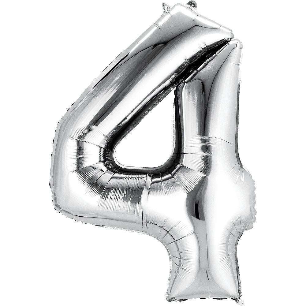 Giant Silver Number 4 Balloon