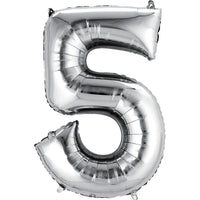 Giant Silver Number 5 Balloon