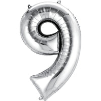 Giant Silver Number 9 Balloon