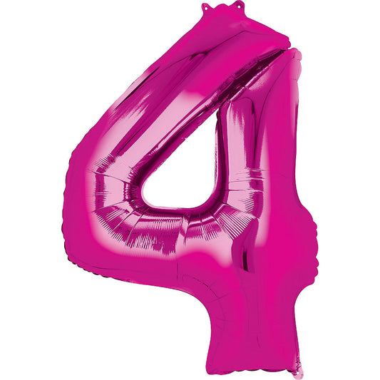 Giant Hot Pink Number 4 Balloon