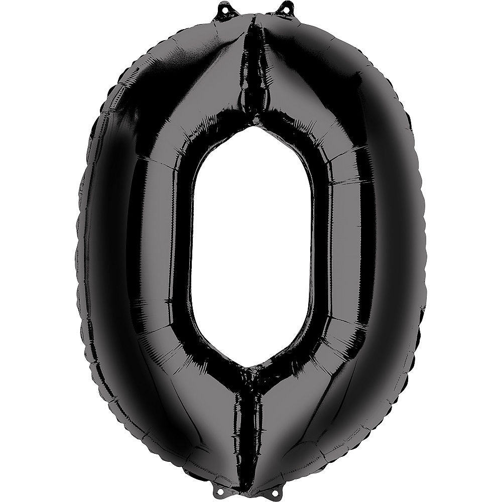 Giant Black Number 0 Balloon