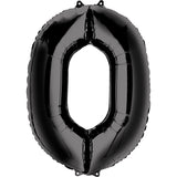 Giant Black Number 0 Balloon
