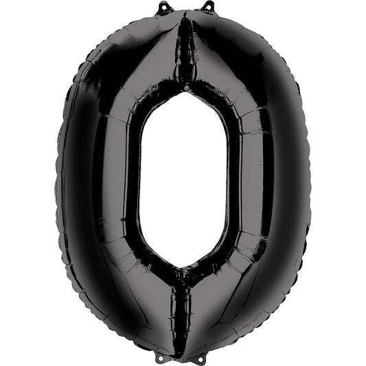 Giant Black Number 0 Balloon