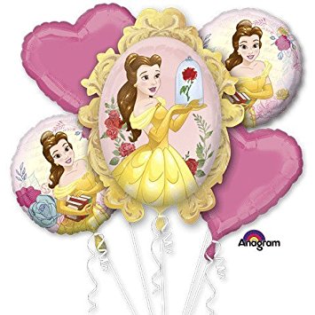 Beauty and the Beast Birthday Balloons Bouquet 5pc