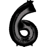 Giant Black Number 6 Balloon