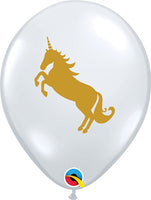 11 inch Unicorn Print on Diamond Clear Latex Balloon