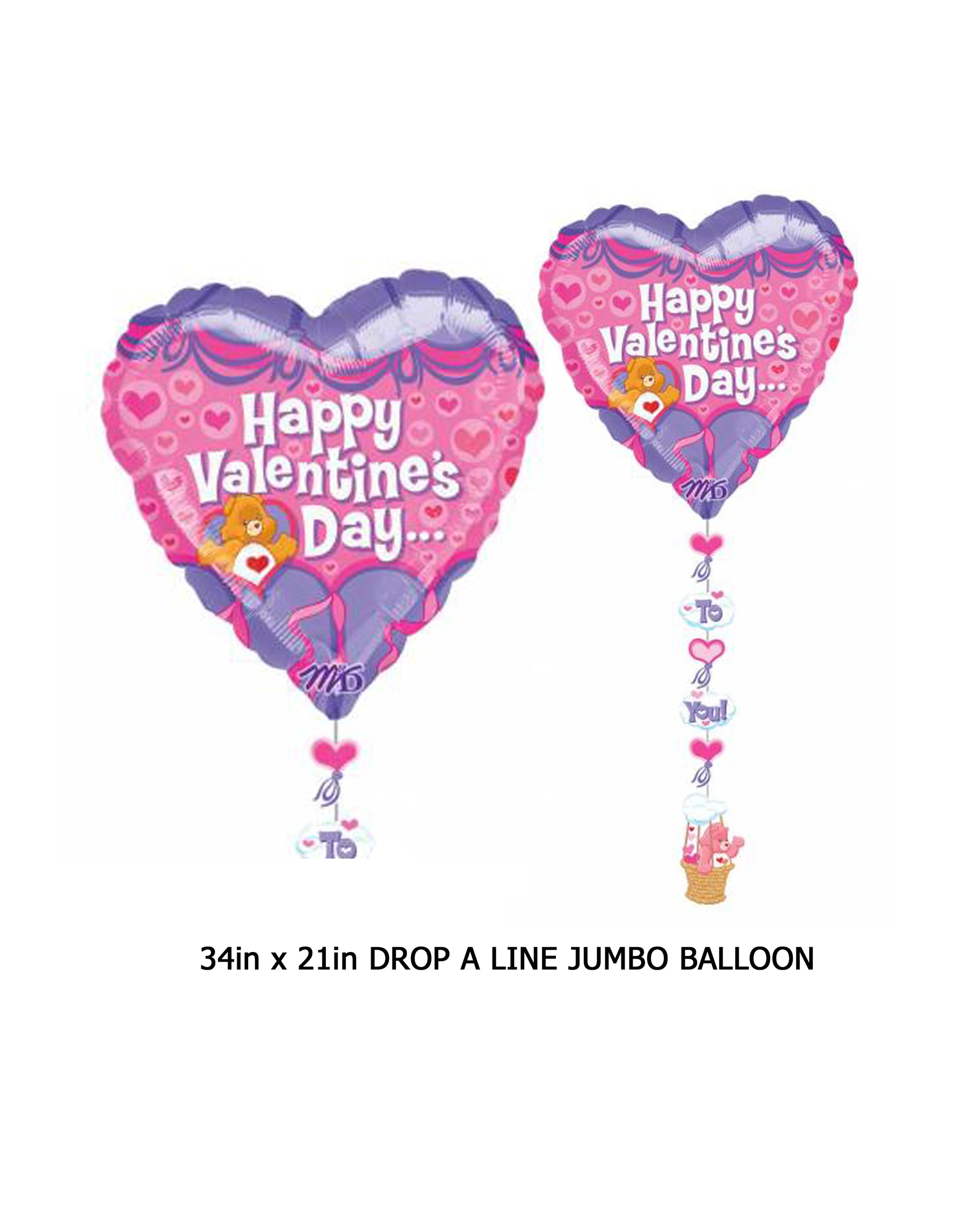 Care Bear Valentine's Day Drop a Line Balloon