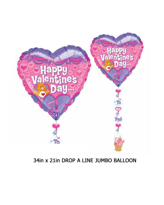 Care Bear Valentine's Day Drop a Line Balloon