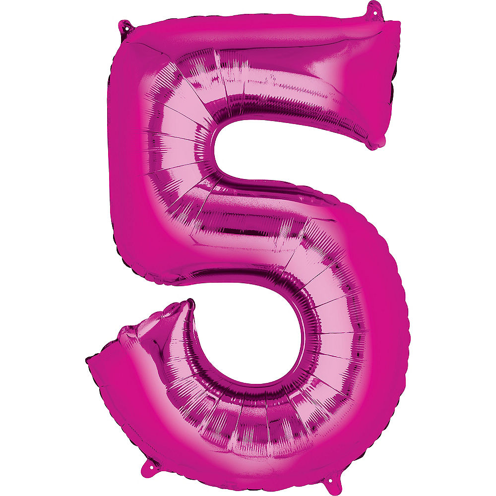 Giant Hot Pink Number 5 Balloon